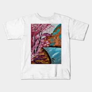 A forest painting in my favorite colors and leaves falling off. Kids T-Shirt